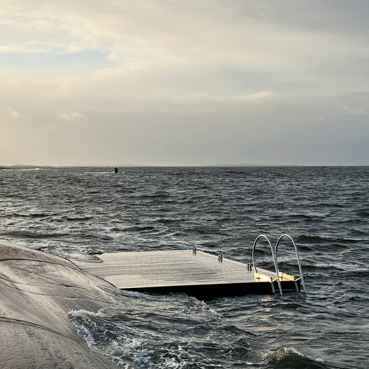 Swim at Hvaler, Scandinavian landscape, sea, light , rock, sky, colours, solitude and warmth, and cashmere, Mawei style  