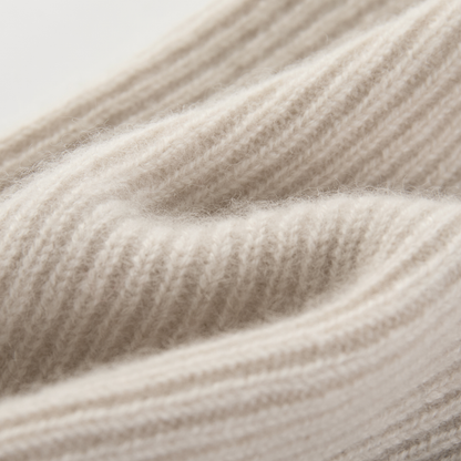 MA61 Cashmere Buff with Buttons by Mawei, off-white, fabric texture close-up.