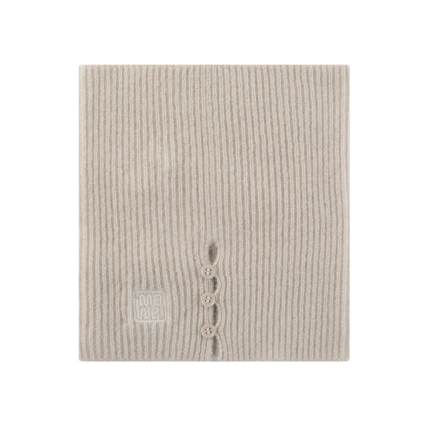 MA61 Cashmere Buff with Buttons by Mawei, off white, flat lay.