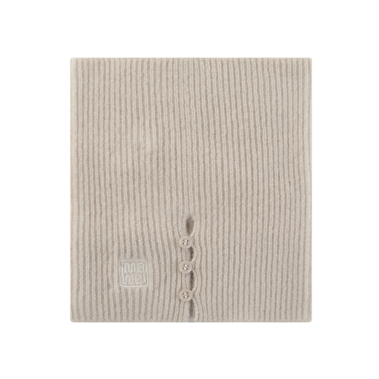 MA61 Cashmere Buff with Buttons by Mawei, off white, flat lay.
