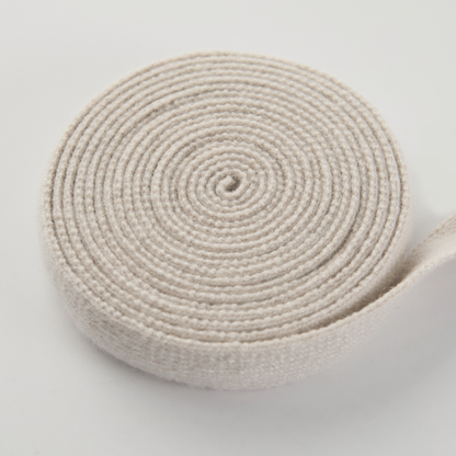 MA91 Cashmere Ribbon by Mawei, off white, flat lay, roll.