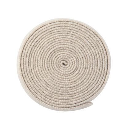 MA91 Cashmere Ribbon by Mawei, off white, flat lay, roll.