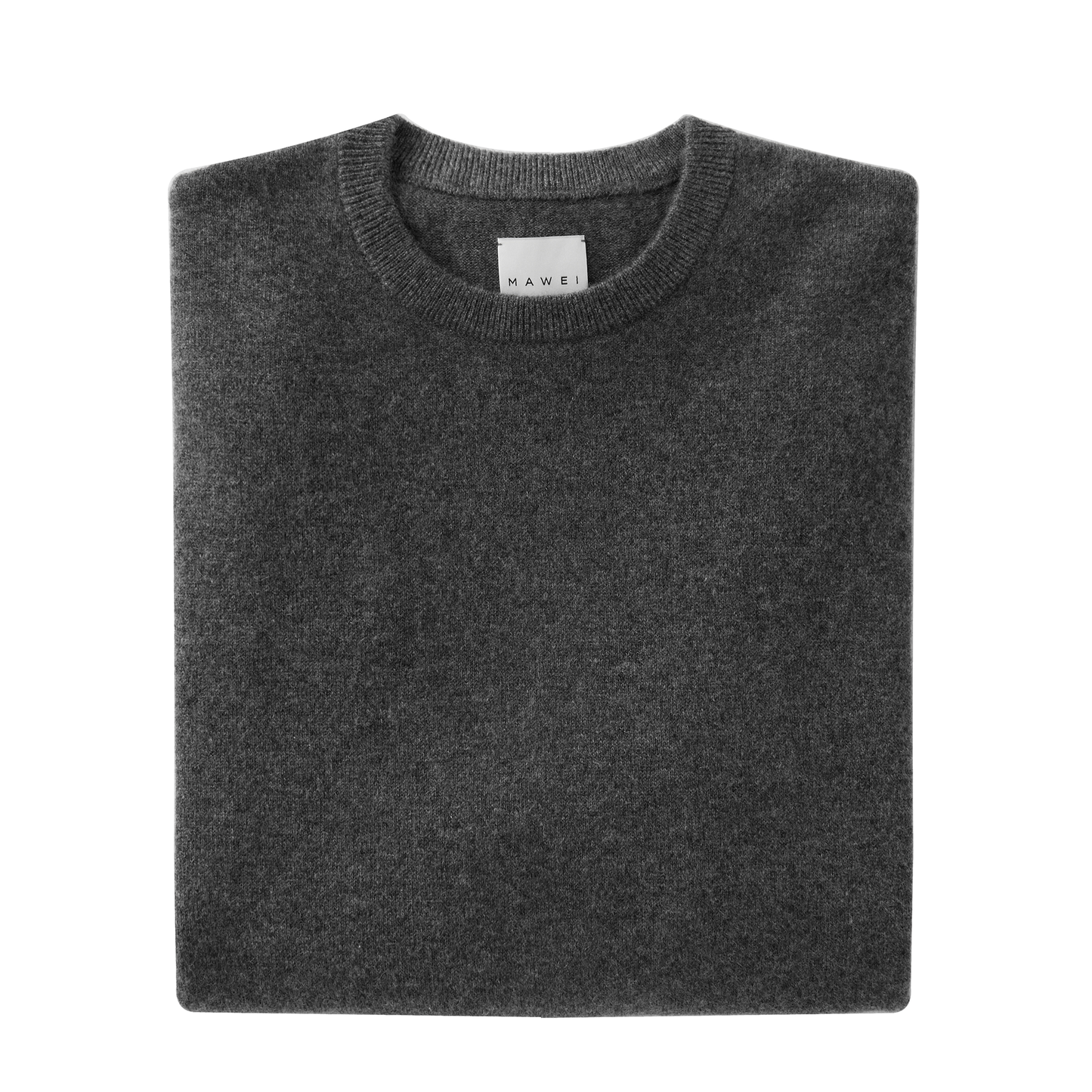 MA22 Cashmere Crewneck Sweater by Mawei, grey, folded.