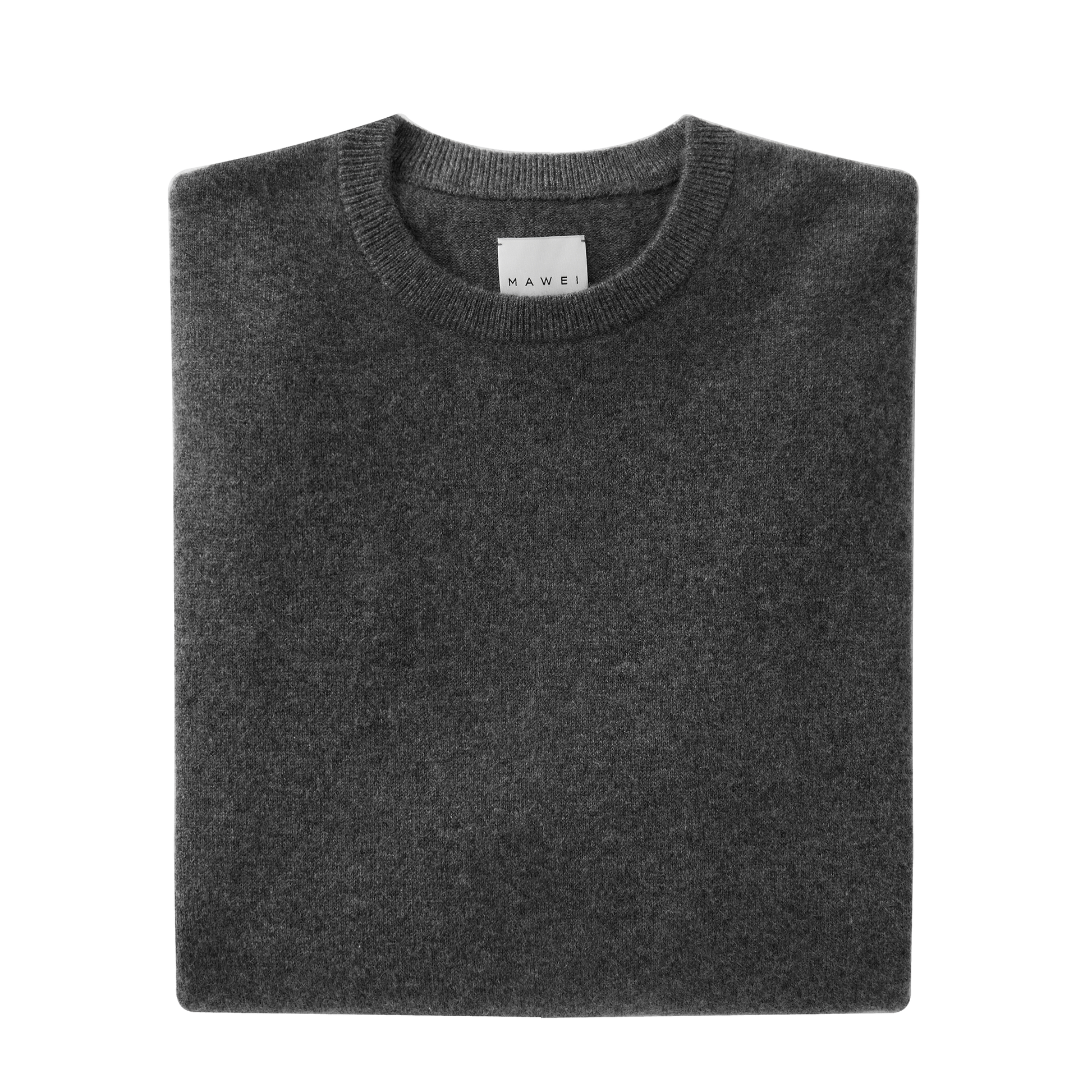 MA22 Cashmere Crewneck Sweater by Mawei, grey, folded.