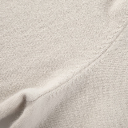 MA03 Cashmere Short Sleeve Crewneck Sweater by Mawei, off white, knitting detail close-up.
