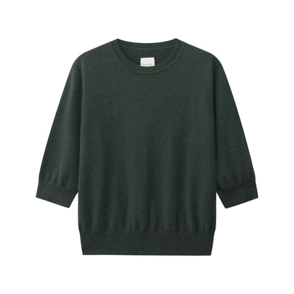 MA03 CASHMERE SHORT SLEEVE CREWNECK SWEATER