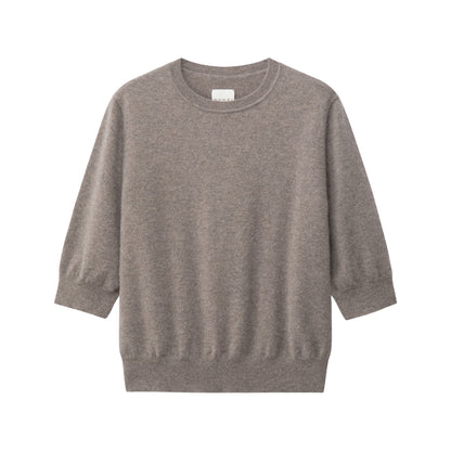 MA03 CASHMERE SHORT SLEEVE CREWNECK SWEATER