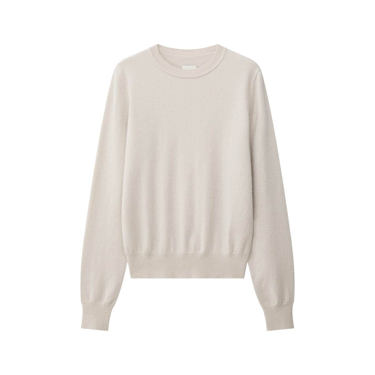 MA02 Slim Crewneck Cashmere Sweater by Mawei in Paper off-white, front view on white background.