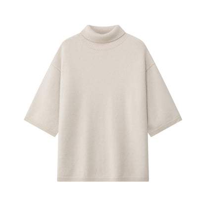 MA53 CASHMERE SHORT SLEEVE TURTLENECK OVERSIZE