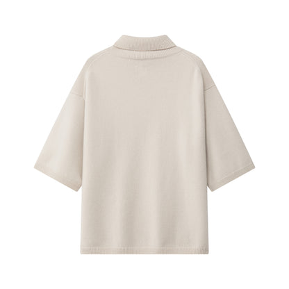 MA53 CASHMERE SHORT SLEEVE TURTLENECK OVERSIZE