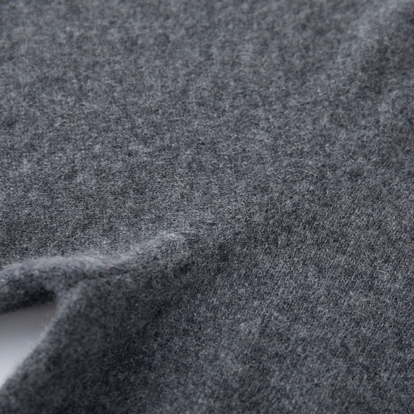 MA03 Cashmere Short Sleeve Crewneck Sweater by Mawei, grey, knitting detail close-up.