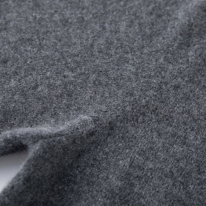 MA03 Cashmere Short Sleeve Crewneck Sweater by Mawei, grey, knitting detail close-up.