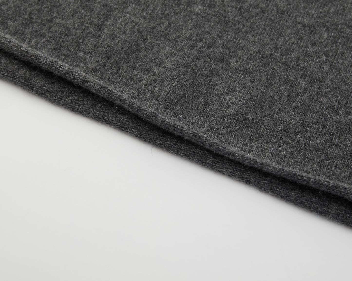 MA33 Cashmere Midi Skirt with pockets by Mawei, grey, edge close-up