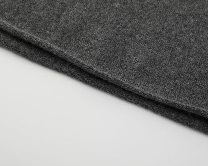 MA33 Cashmere Midi Skirt with pockets by Mawei, grey, edge close-up