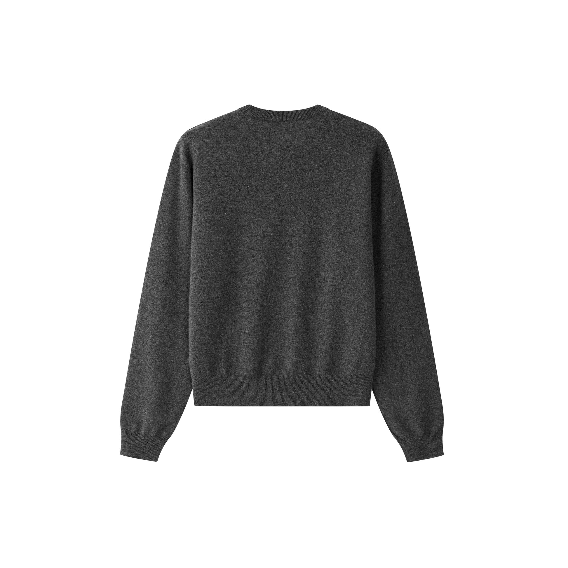 MA22 Unisex Cashmere Crewneck Sweater by Mawei, grey, flat lay back side. 