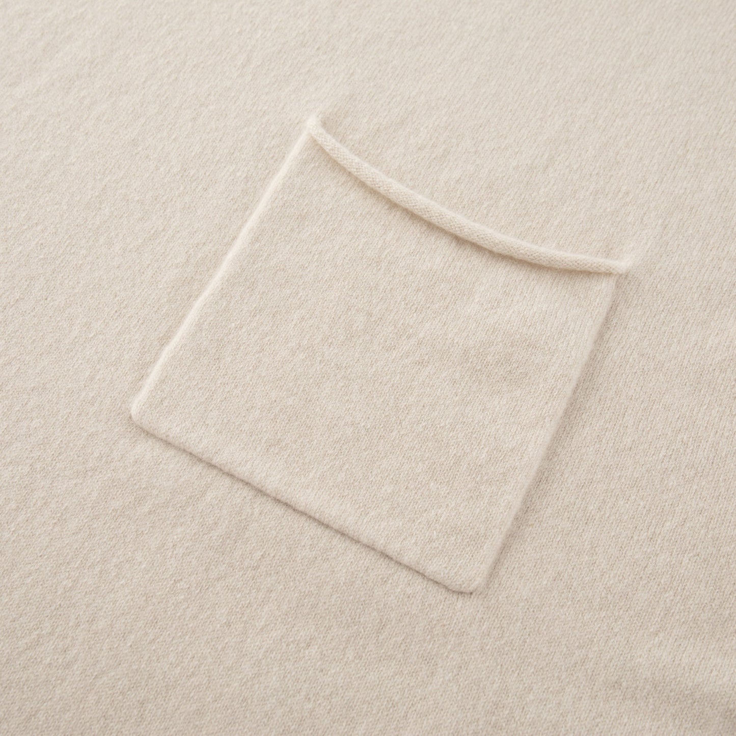 MA04 Short Sleeve Cashmere Tee with Pocket by Mawei, off white, pocket close up