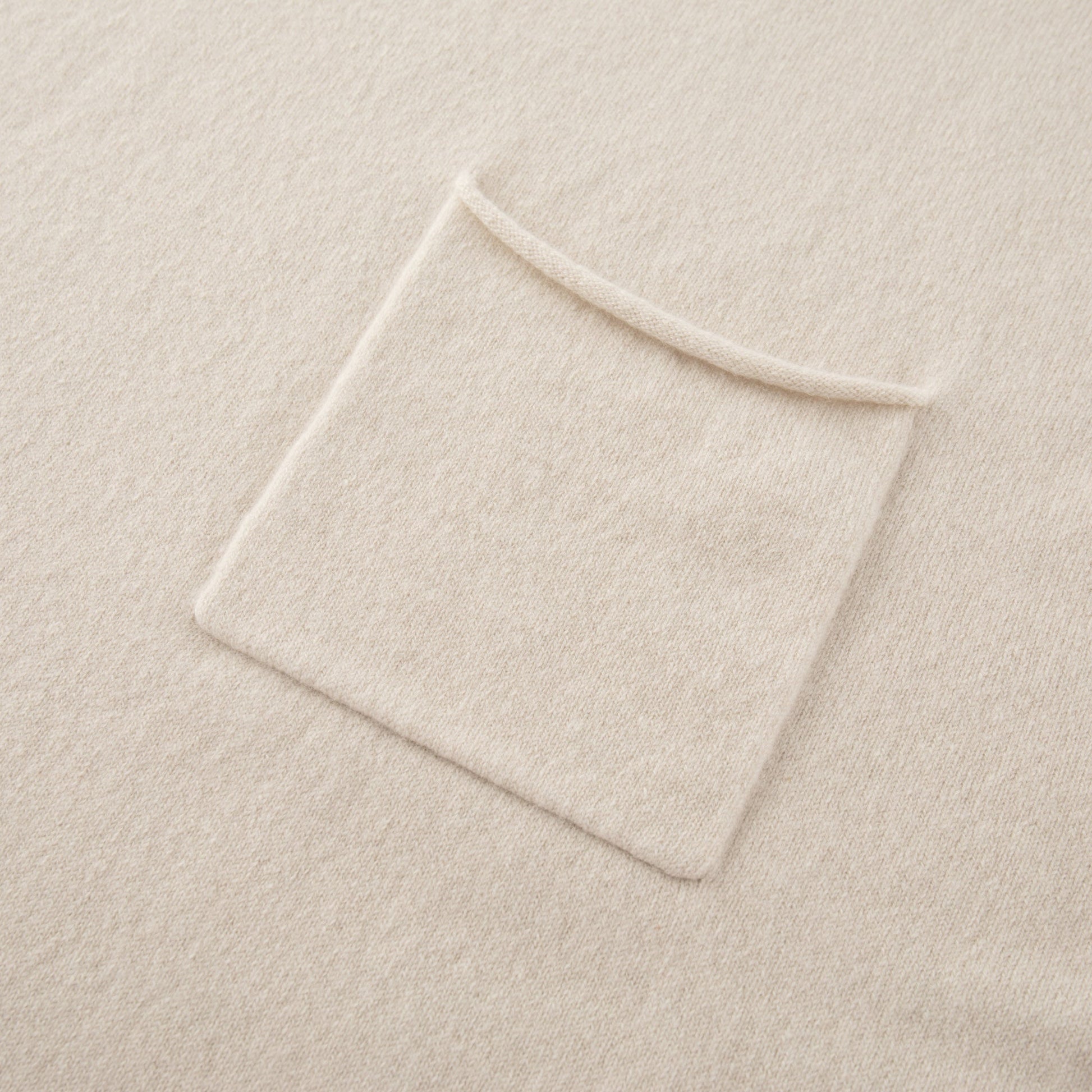 MA04 Short Sleeve Cashmere Tee with Pocket by Mawei, off white, pocket close up