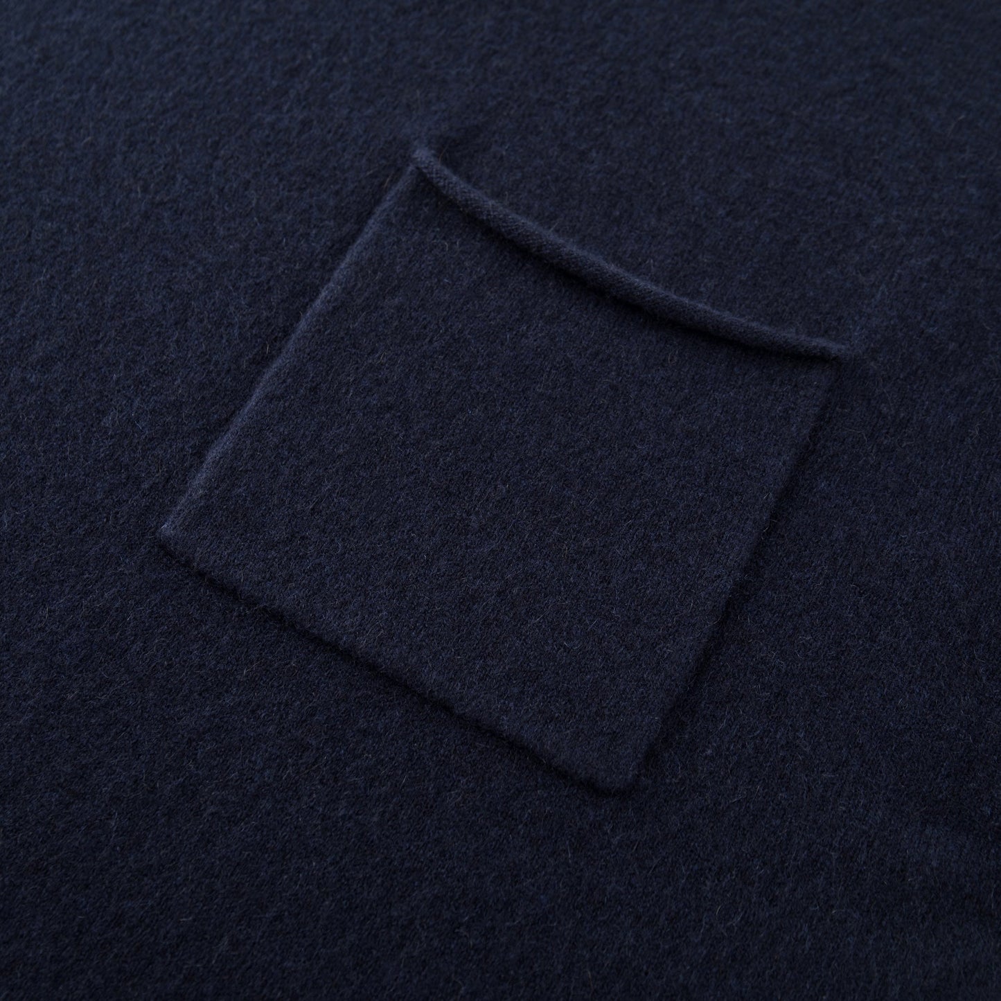 MA04 Short Sleeve Cashmere Tee with Pocket by Mawei, navy blue, pocket close up