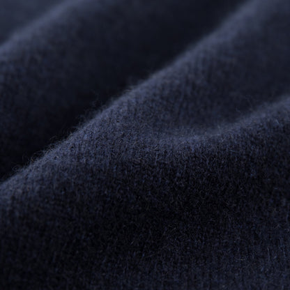 MA04 Short Sleeve Cashmere Tee with Pocket by Mawei, navy blue, fabric texture close up.