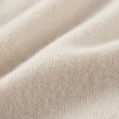 MA06 Cashmere Cardigan by Mawei, off white,  fabric texture close-up.