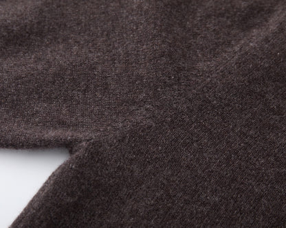MA07 Short Sleeve Oversized Cashmere  Crewneck  Sweater by Mawei, brown,   knitting details close up