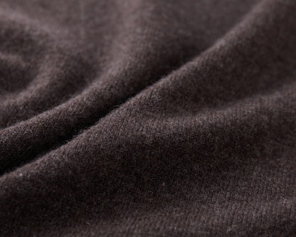 MA07 Short Sleeve Oversized Cashmere  Crewneck  Sweater by Mawei, brown,  fabric texture close up.