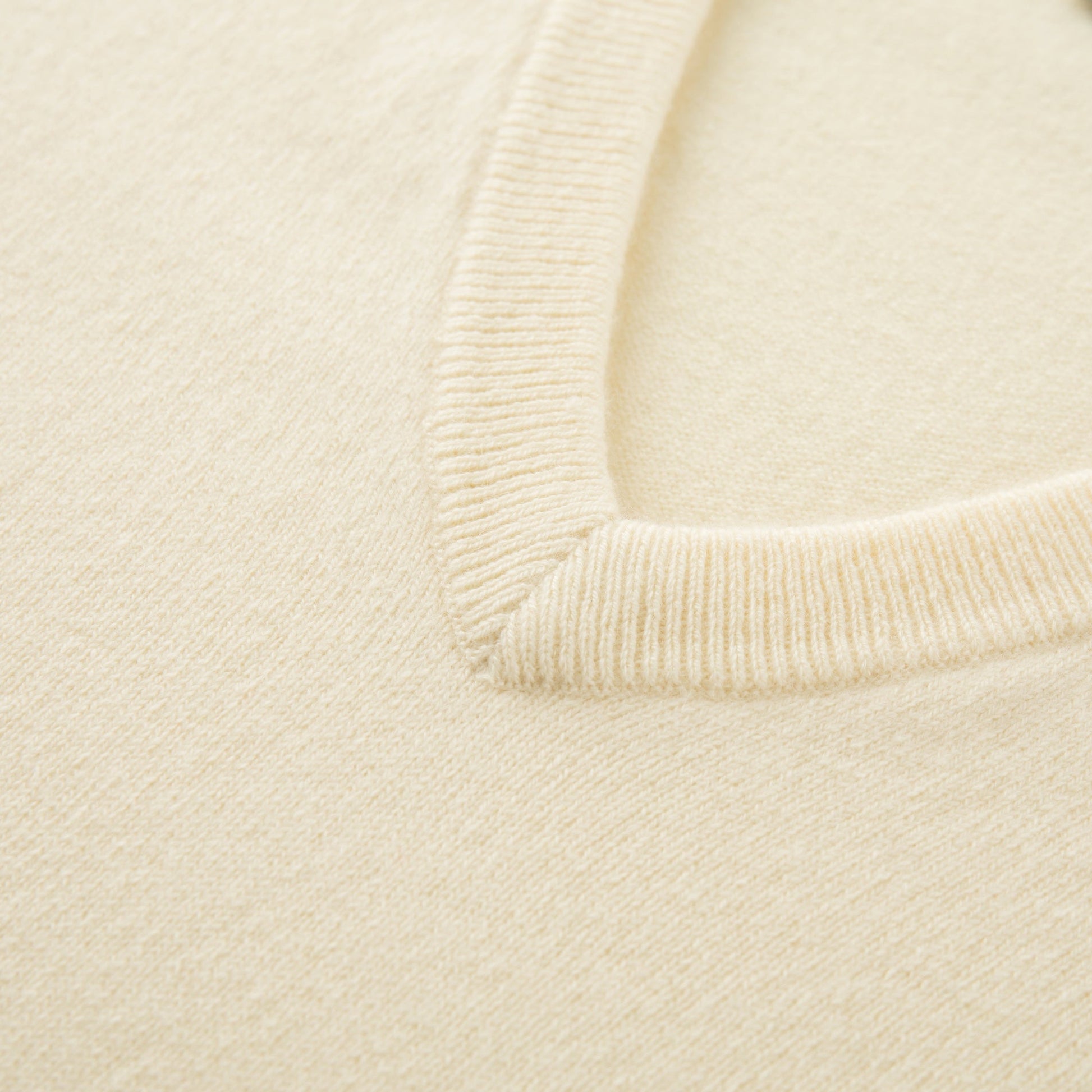 MA08 Oversized Cashmere  V-neck  Sweater by Mawei, yellow, neck details close up