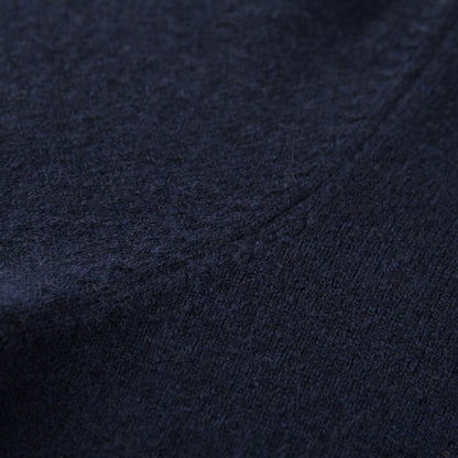 MA05 Cashmere Polo Sweater by Mawei, Navy blue, texture details, close up