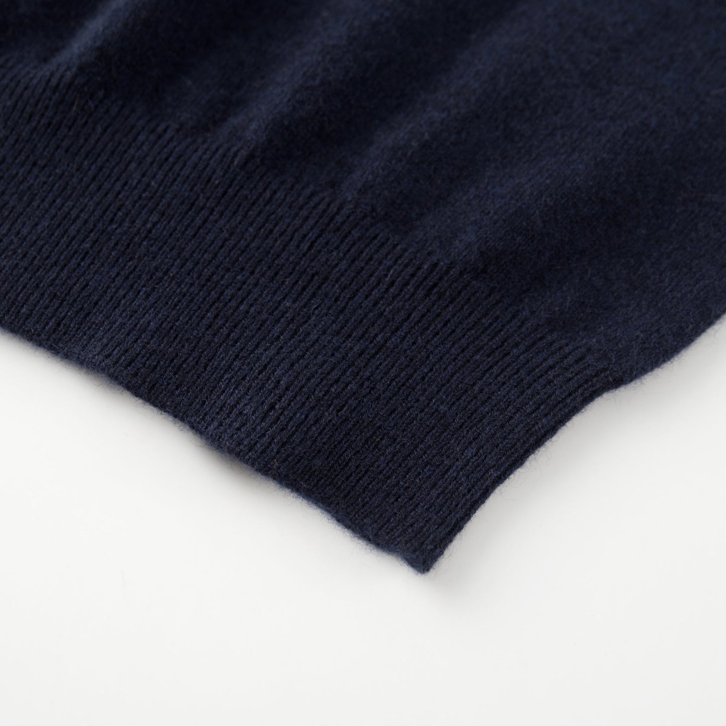 MA09 Cashmere Short Sleeve Polo Sweater by Mawei, red, hem rib close up.