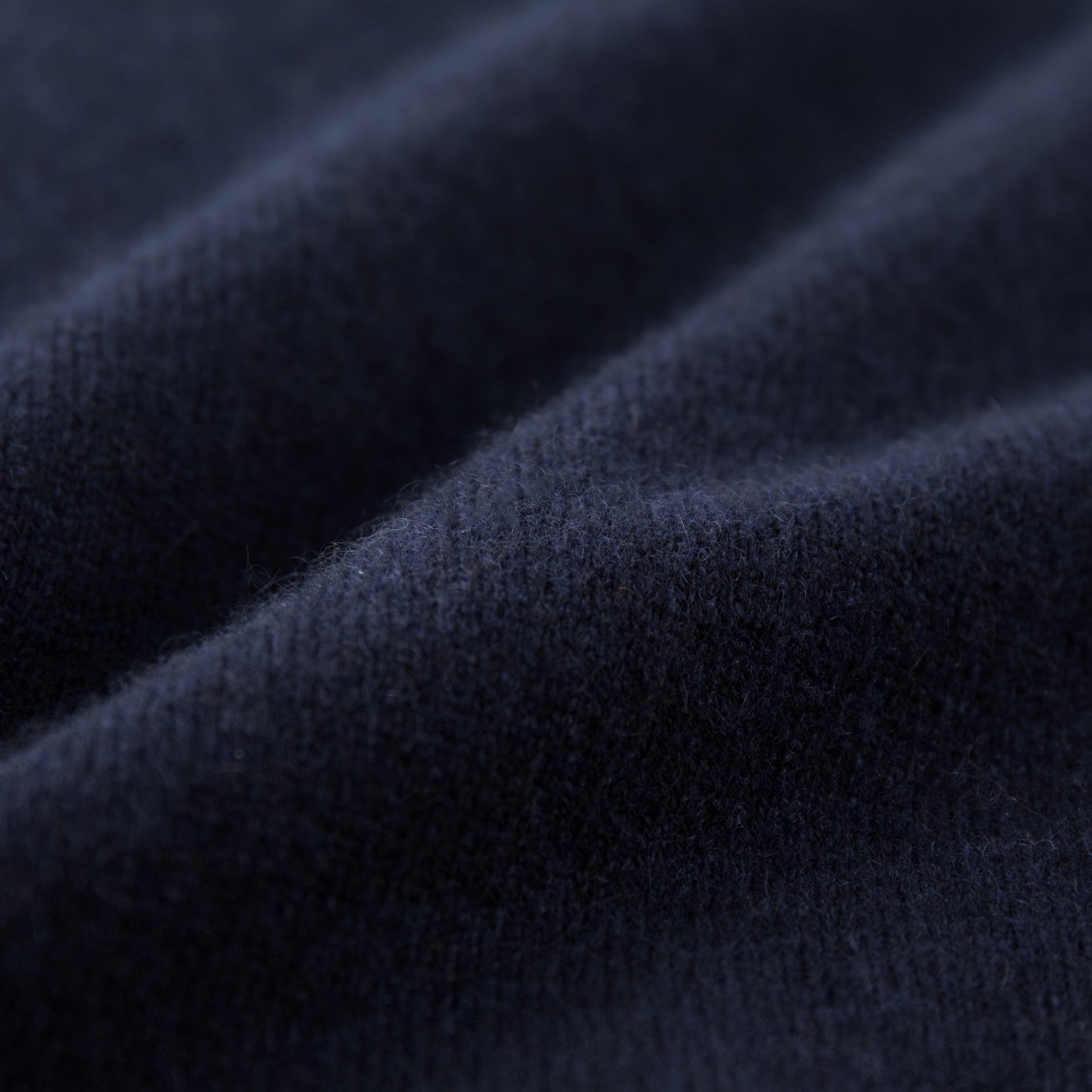 MA09 Cashmere Short Sleeve Polo Sweater by Mawei, navy blue, fabric texture close up.