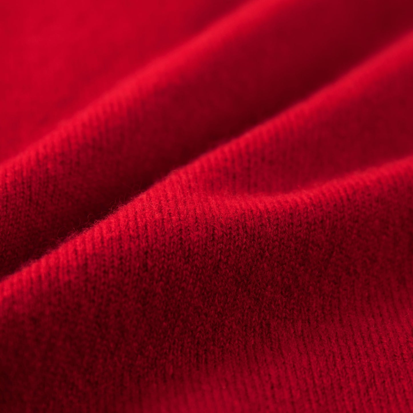 MA09 Cashmere Short Sleeve Polo Sweater by Mawei, red, fabric texture close up.