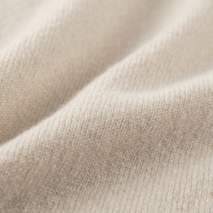 MA44 Cashmere Trousers with pockets by Mawei, off white, fabric texture close-up.
