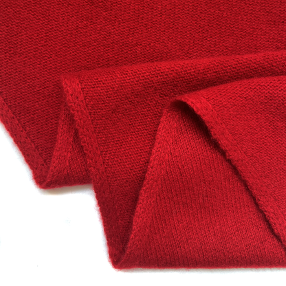 MA81 Cashmere Triangular Scarf by Mawei, red, close-up.