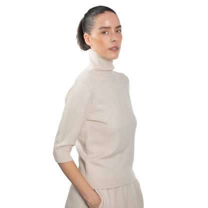 MA14 SHORT SLEEVE TURTLENECK CASHMERE SWEATER