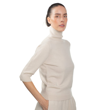 MA14 SHORT SLEEVE TURTLENECK CASHMERE SWEATER