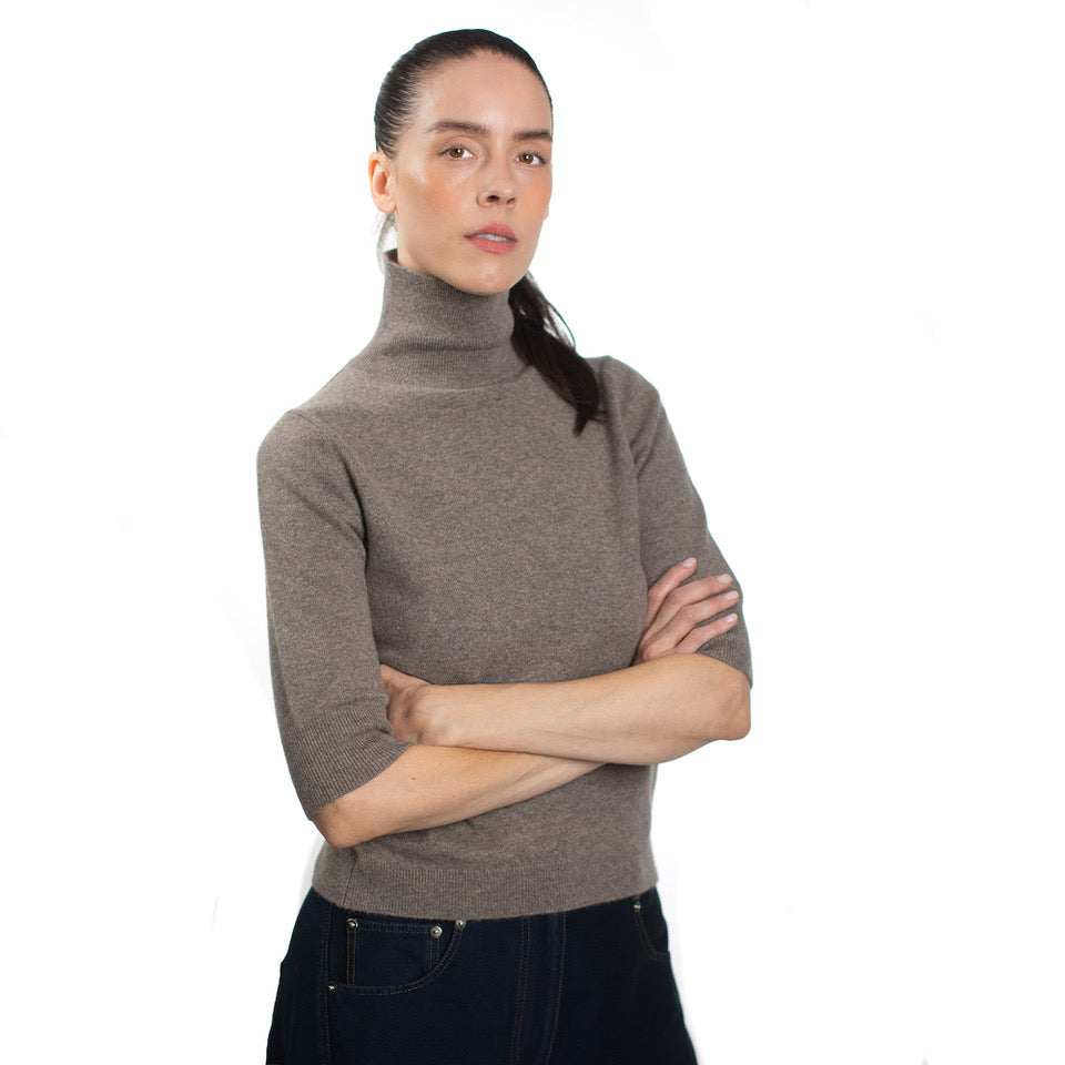 MA14 SHORT SLEEVE TURTLENECK CASHMERE SWEATER