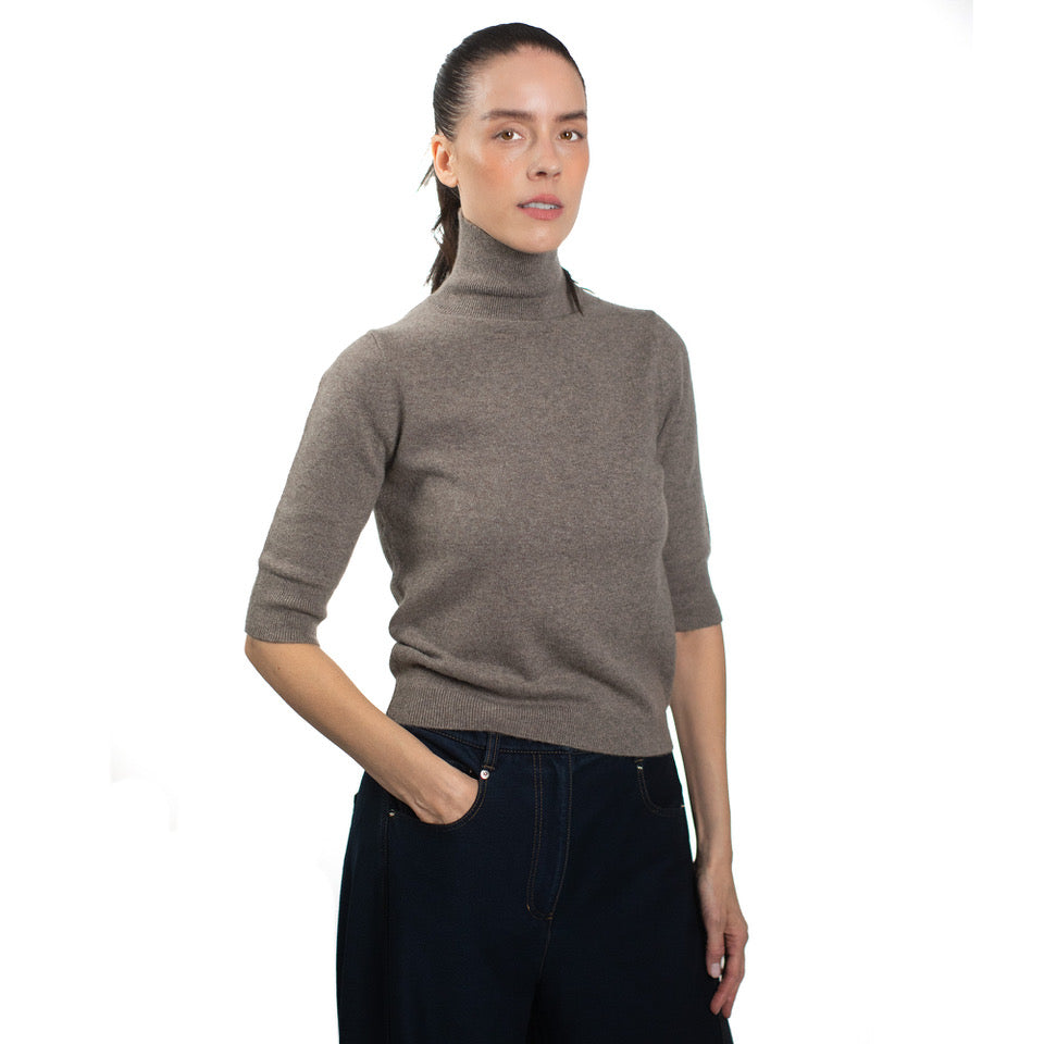 MA14 SHORT SLEEVE TURTLENECK CASHMERE SWEATER