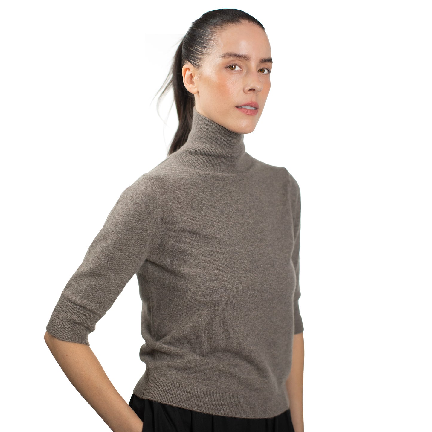 MA14 SHORT SLEEVE TURTLENECK CASHMERE SWEATER