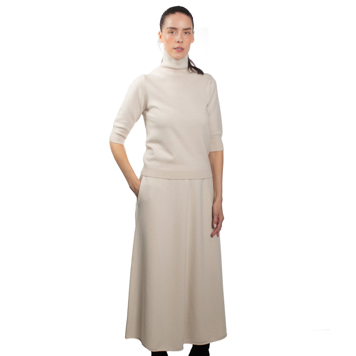 MA14 SHORT SLEEVE TURTLENECK CASHMERE SWEATER