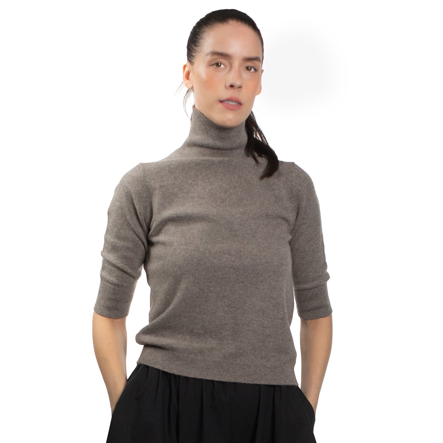 MA14 SHORT SLEEVE TURTLENECK CASHMERE SWEATER