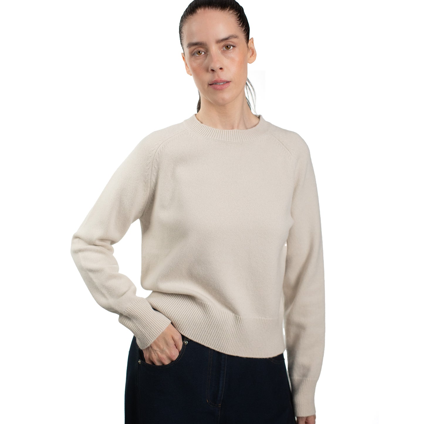 MA50 CASHMERE SADDLE SLEEVE SWEATER