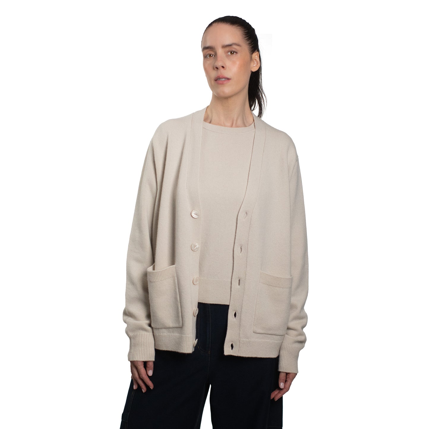 MA52 CASHMERE V NECK CARDIGAN