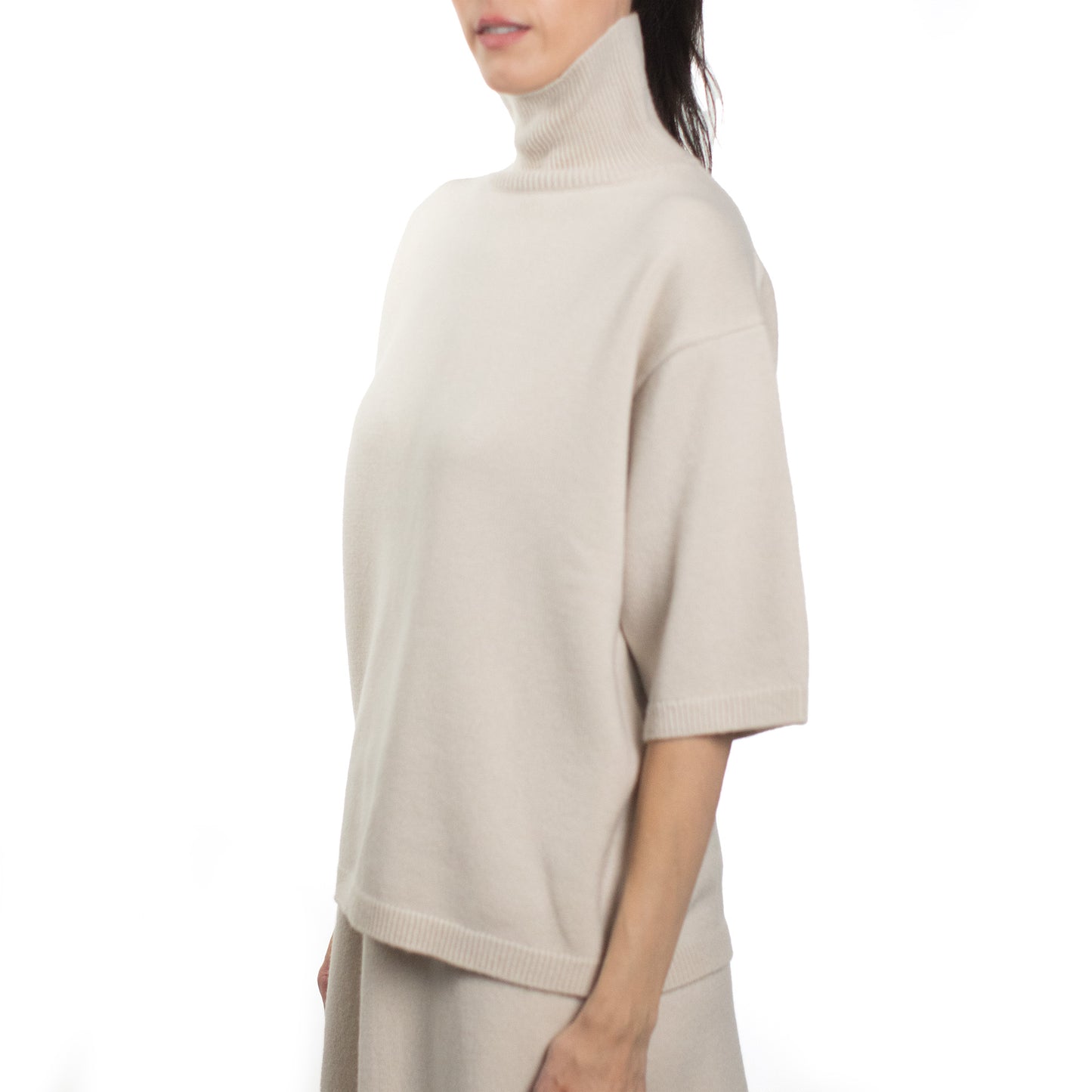 MA53 CASHMERE SHORT SLEEVE TURTLENECK OVERSIZE