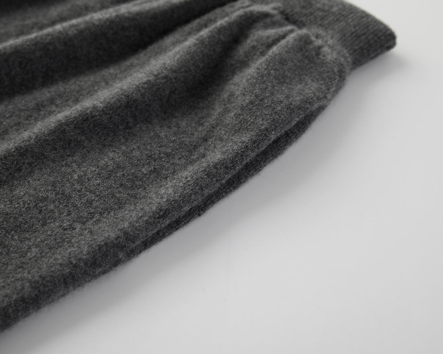 MA33 Cashmere Midi Skirt with pockets by Mawei, grey, pocket and texture close-up