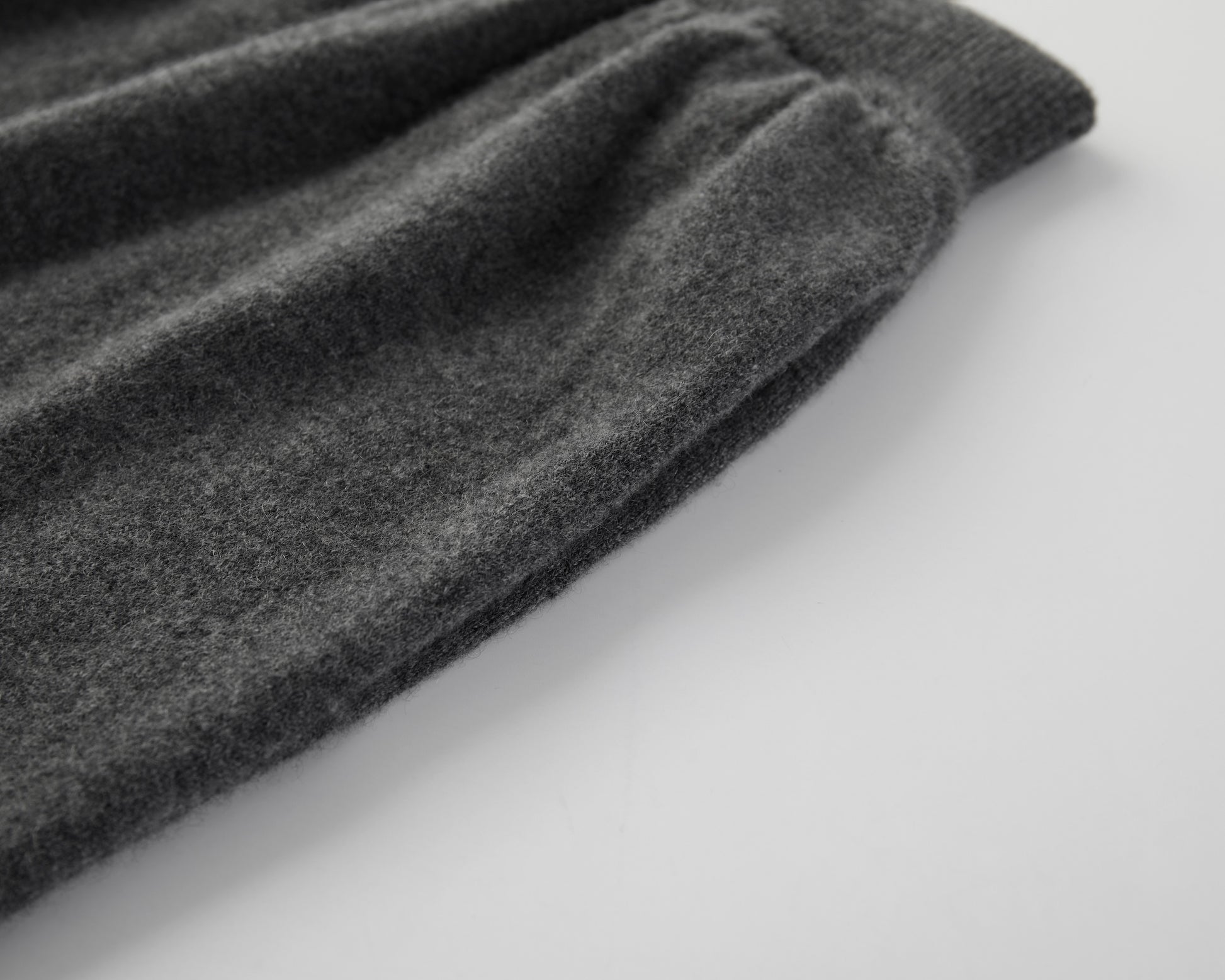 MA33 Cashmere Midi Skirt with pockets by Mawei, grey, pocket and texture close-up