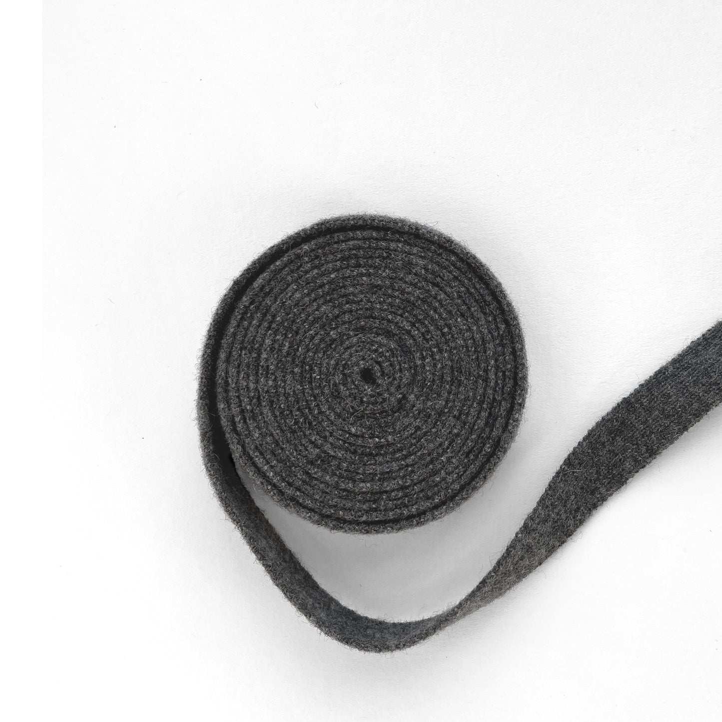 MA91 Cashmere Ribbon by Mawei, grey, belt, hair string, hair band, flat lay, roll.