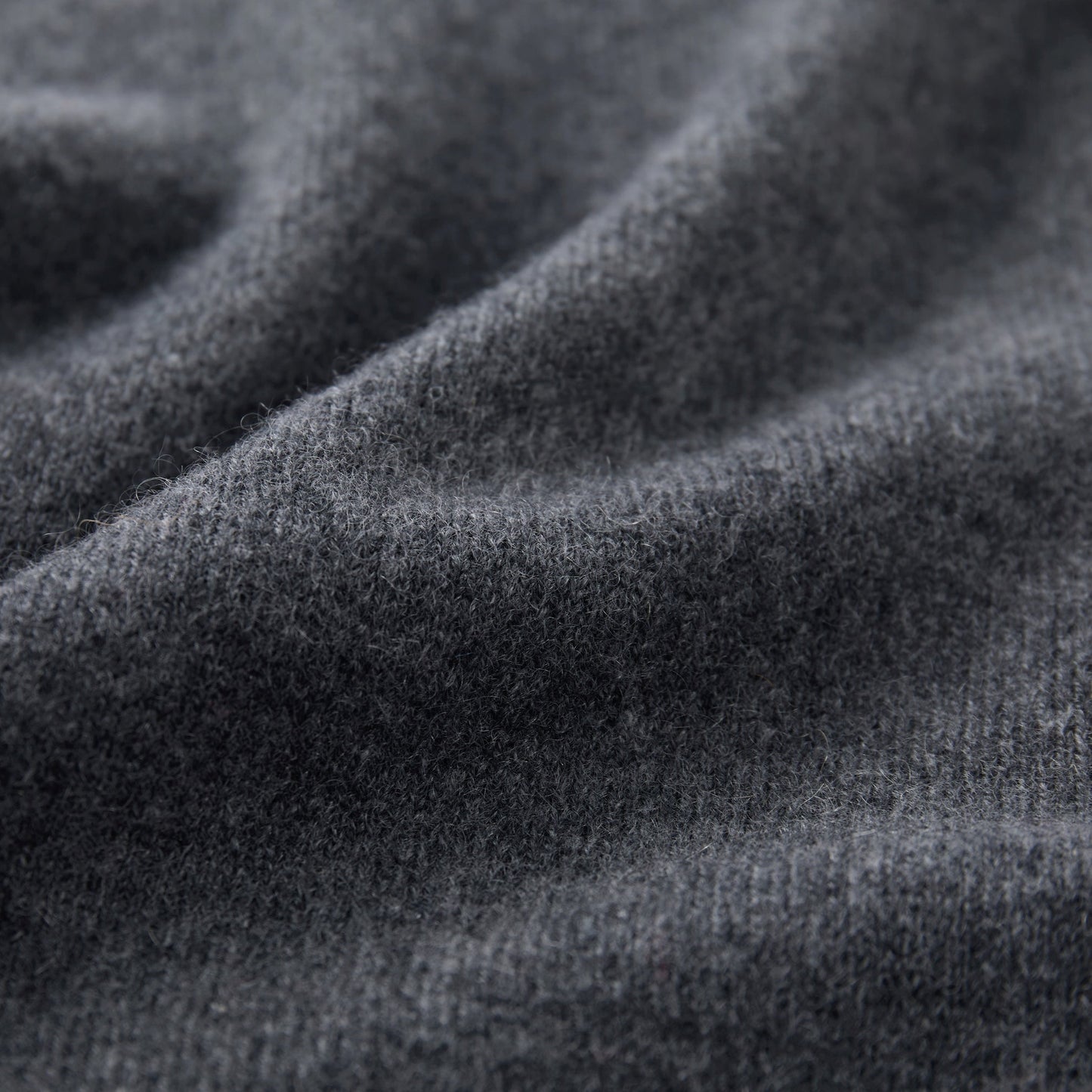 MA06 Cashmere Crewneck Cardigan by Mawei, grey,  fabric texture close-up.