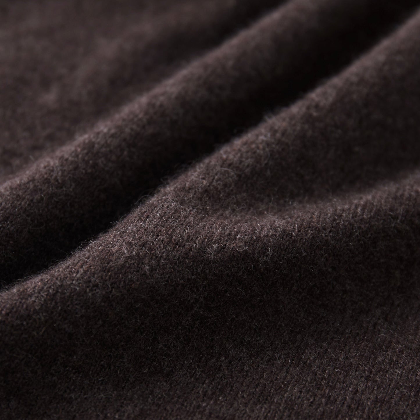 MA07  Cashmere Short Sleeve Crewneck Sweater by Mawei by Mawei, brown, fabric texture close-up.