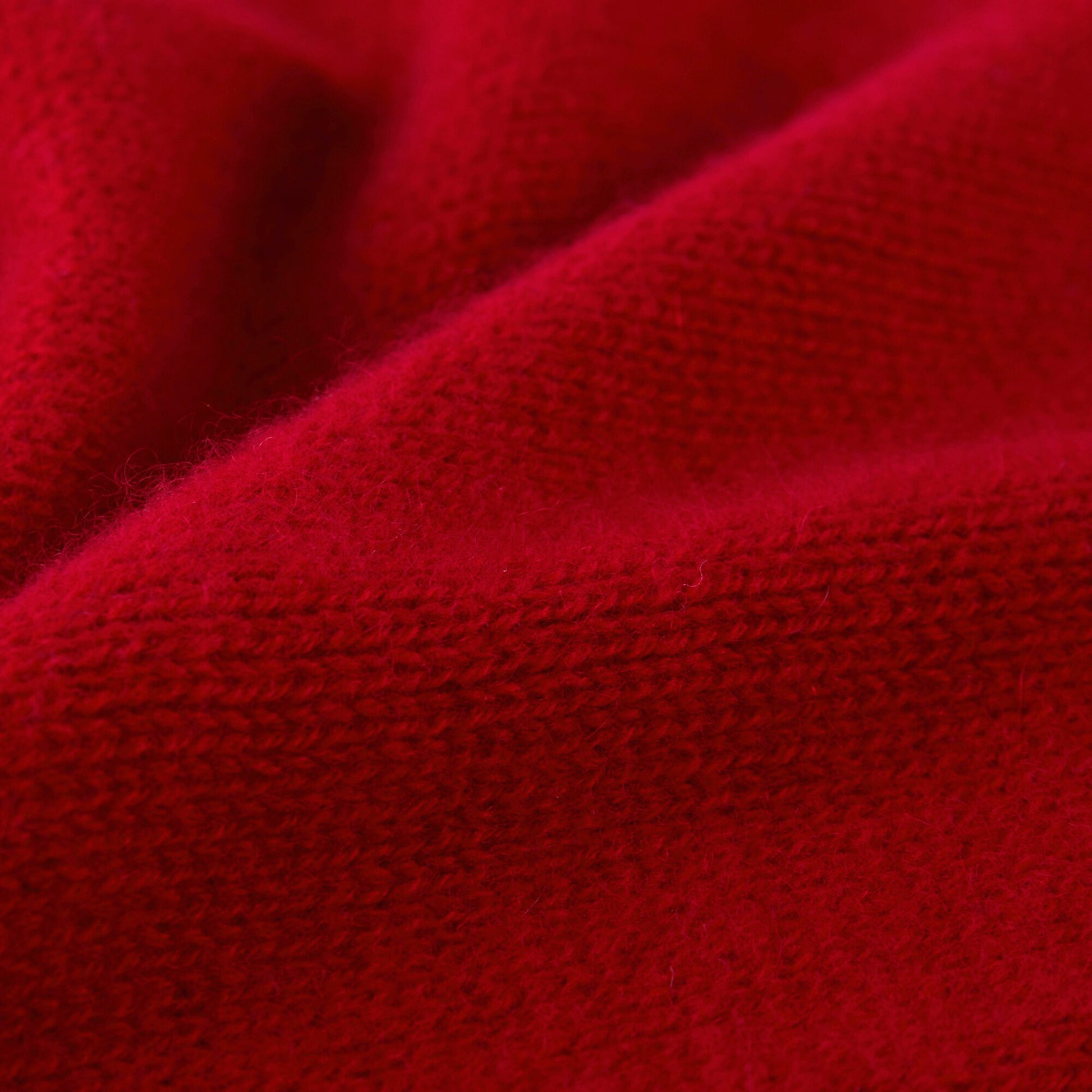 MA81 Cashmere Triangular Scarf by Mawei, red, texture close-up.