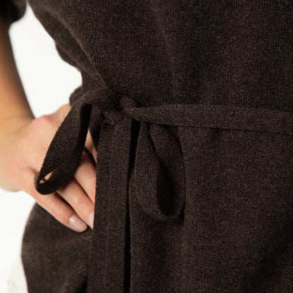 MA91 Cashmere Ribbon, by Mawei, brown, sweater, belt,  close up